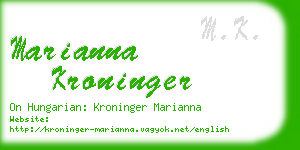 marianna kroninger business card